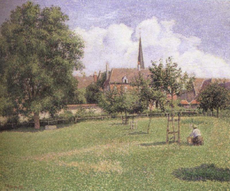 Camille Pissarro The House of the Deaf Woman and the Belfry at Eragny oil painting image